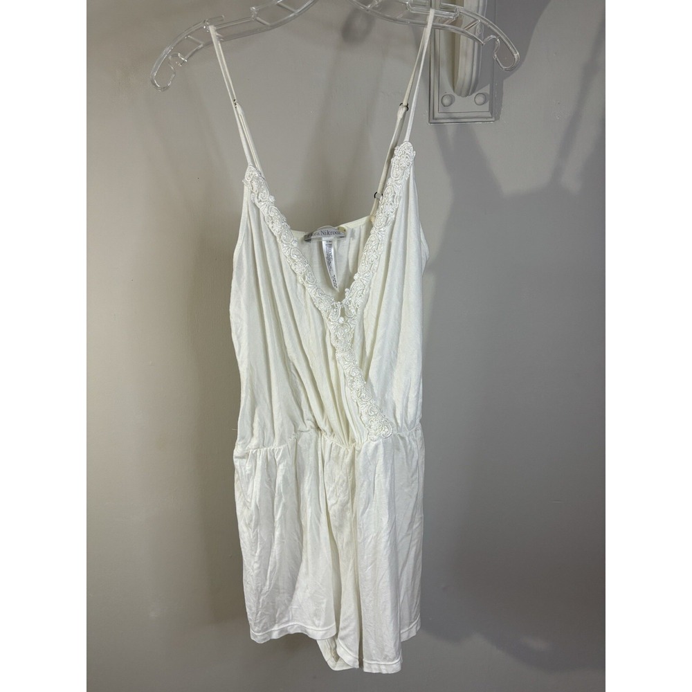 FLORA NIKROOZ White Modal Lace Teddy Pajamas S Sexy